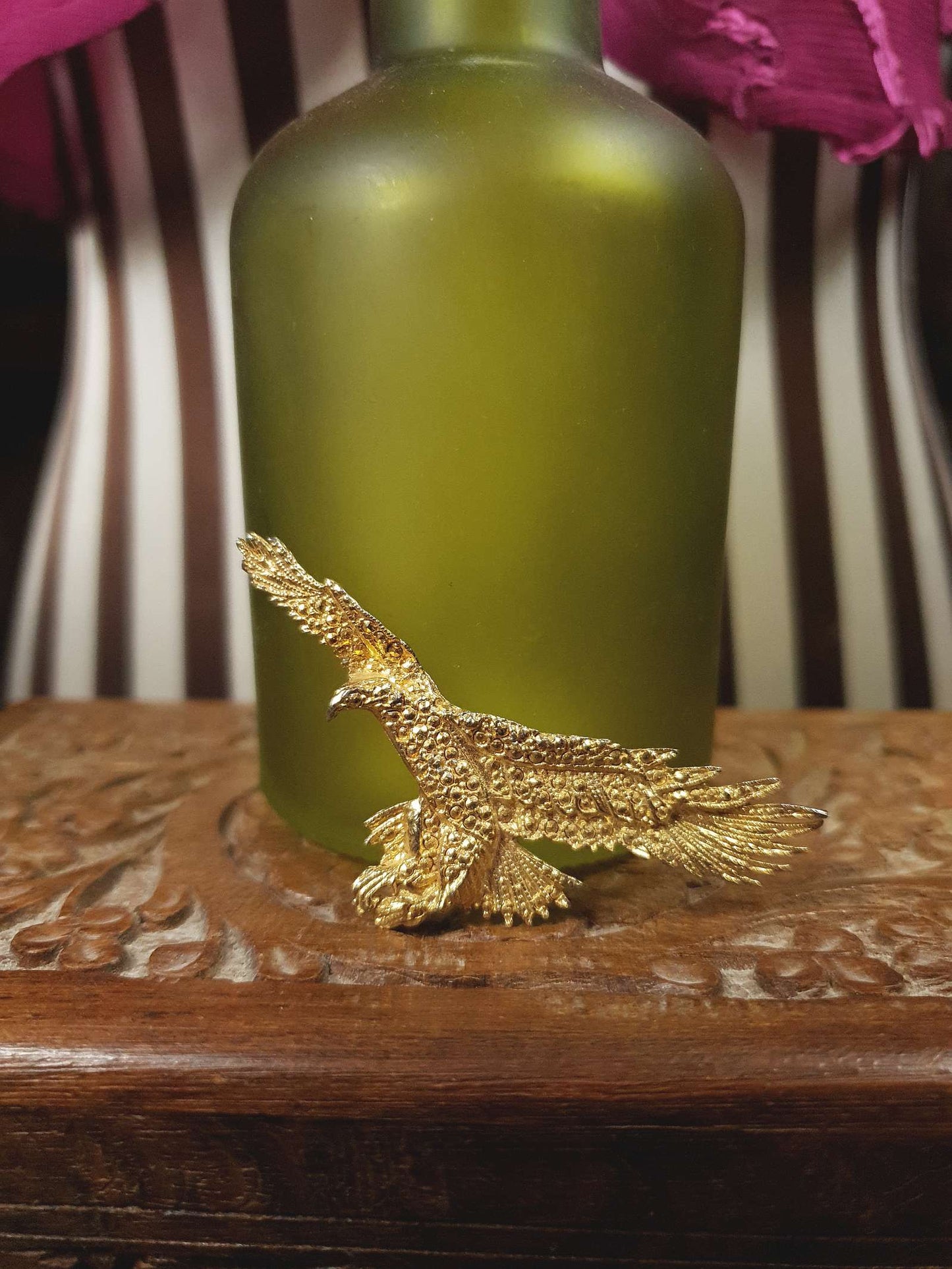 1970s Vintage Golden Eagle Brooch American Bird