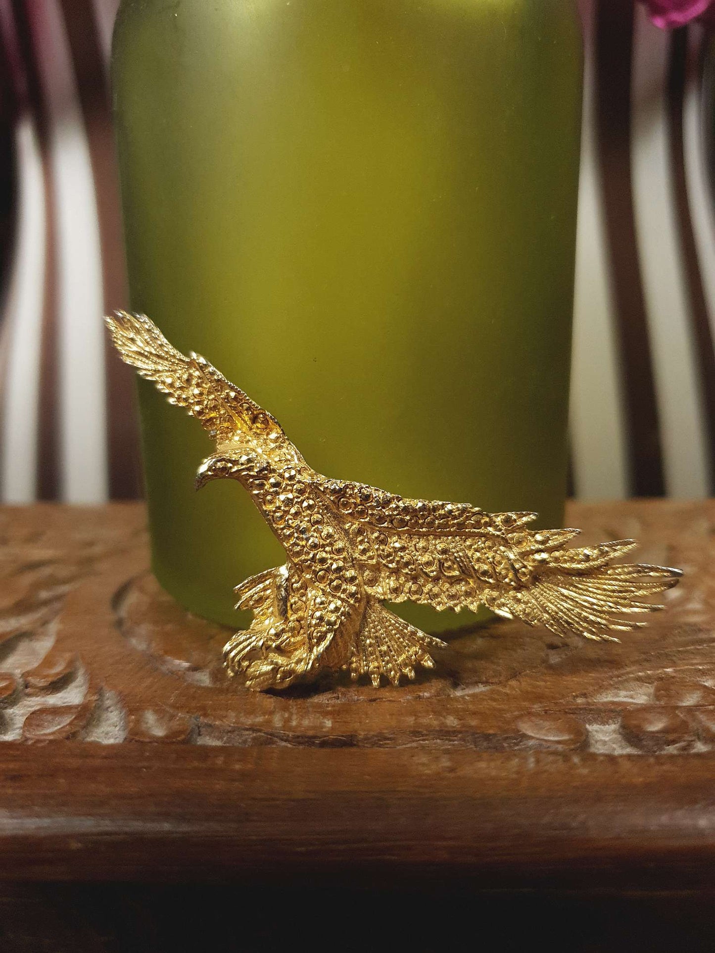 1970s Vintage Golden Eagle Brooch American Bird