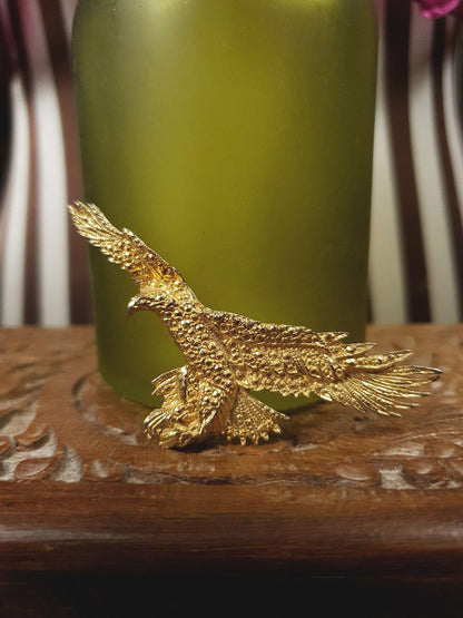 1970s Vintage Golden Eagle Brooch American Bird