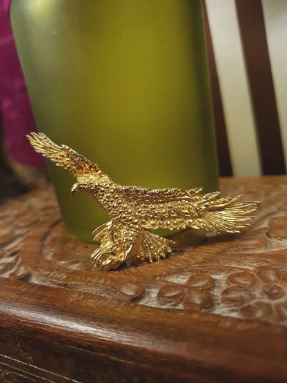 1970s Vintage Golden Eagle Brooch American Bird