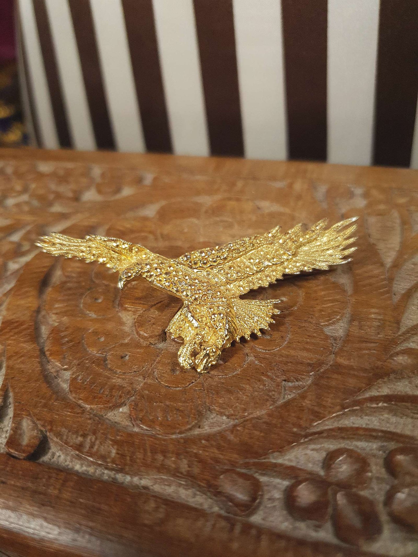 1970s Vintage Golden Eagle Brooch American Bird