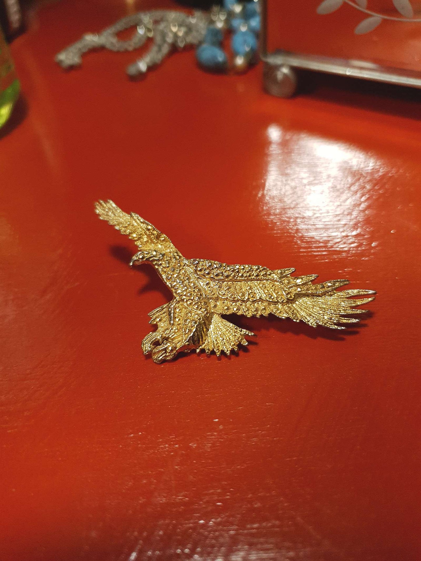 1970s Vintage Golden Eagle Brooch American Bird