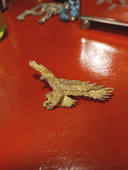 1970s Vintage Golden Eagle Brooch American Bird