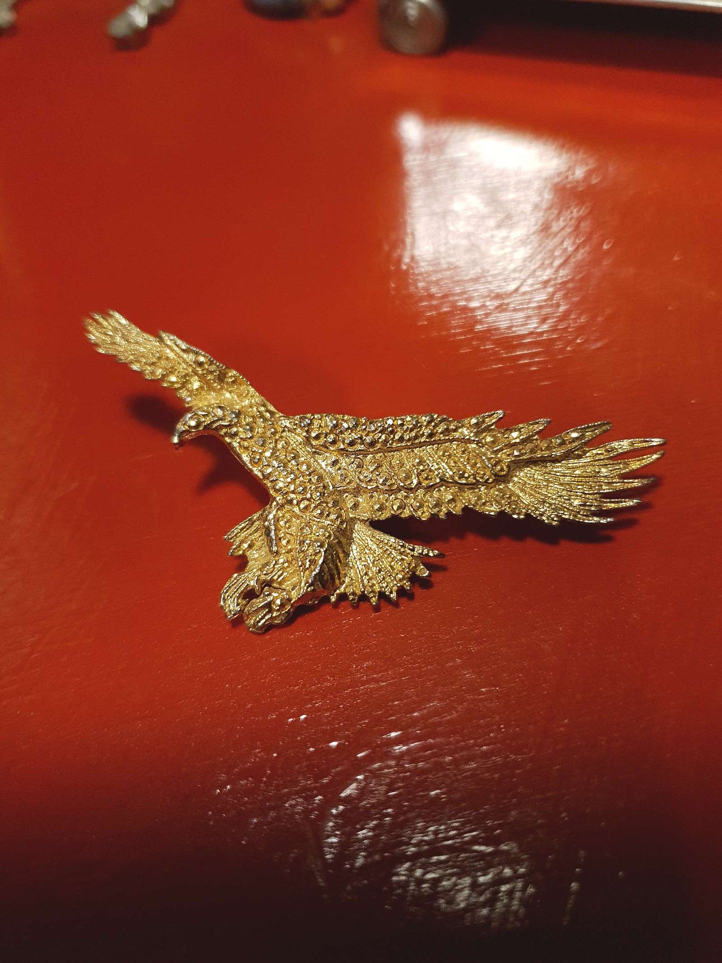 1970s Vintage Golden Eagle Brooch American Bird