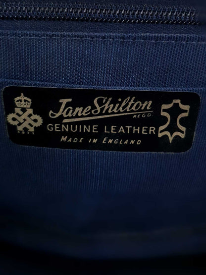 English Classics - Vintage 1970s Jane Shilton Navy Blue Leather Shoulder Bag Handbag