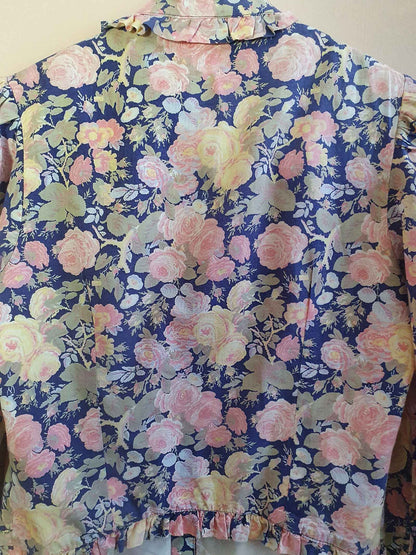 Vintage 1970s Laura Ashley Rose Floral Ruffle Blouse - English Classics Size 10