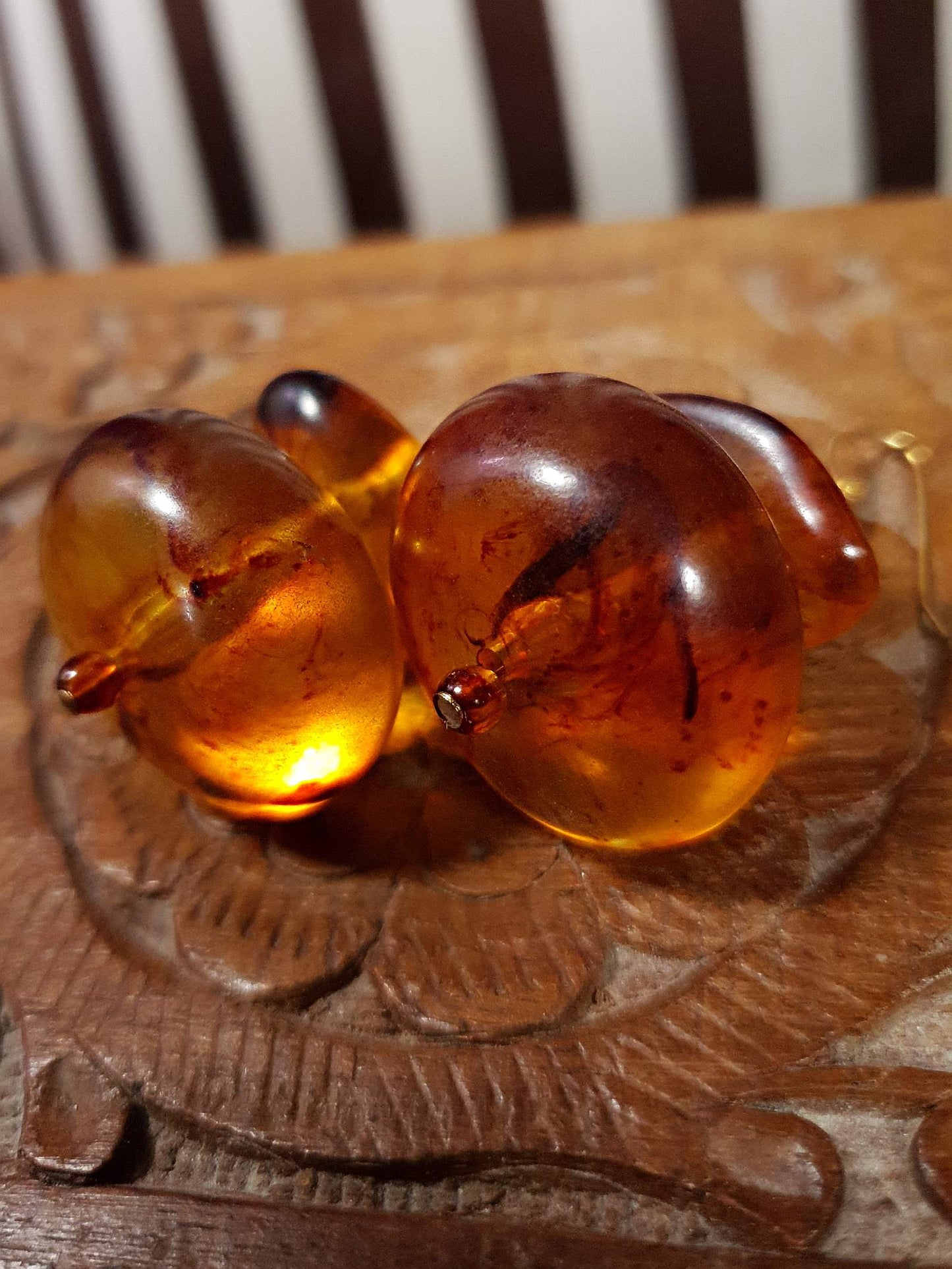 Vintage 1970s Orange Lucite Earrings Boho Dangle Drop Bohemian