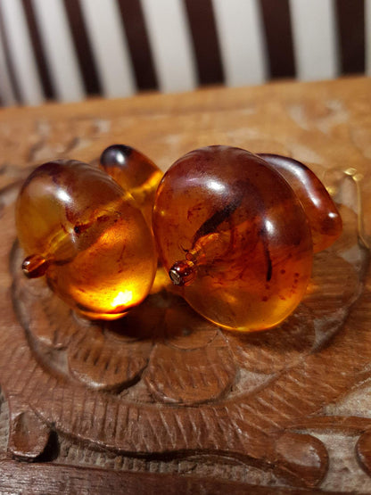 Vintage 1970s Orange Lucite Earrings Boho Dangle Drop Bohemian