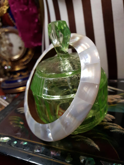 Vintage 1970s Mother Of Pearl Bangle Bohemian Bracelet Boho
