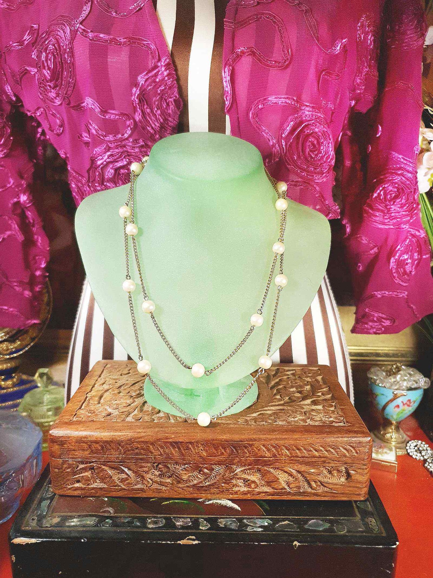 Vintage Sarah Coventry Faux Pearl Necklace Retro 1970s