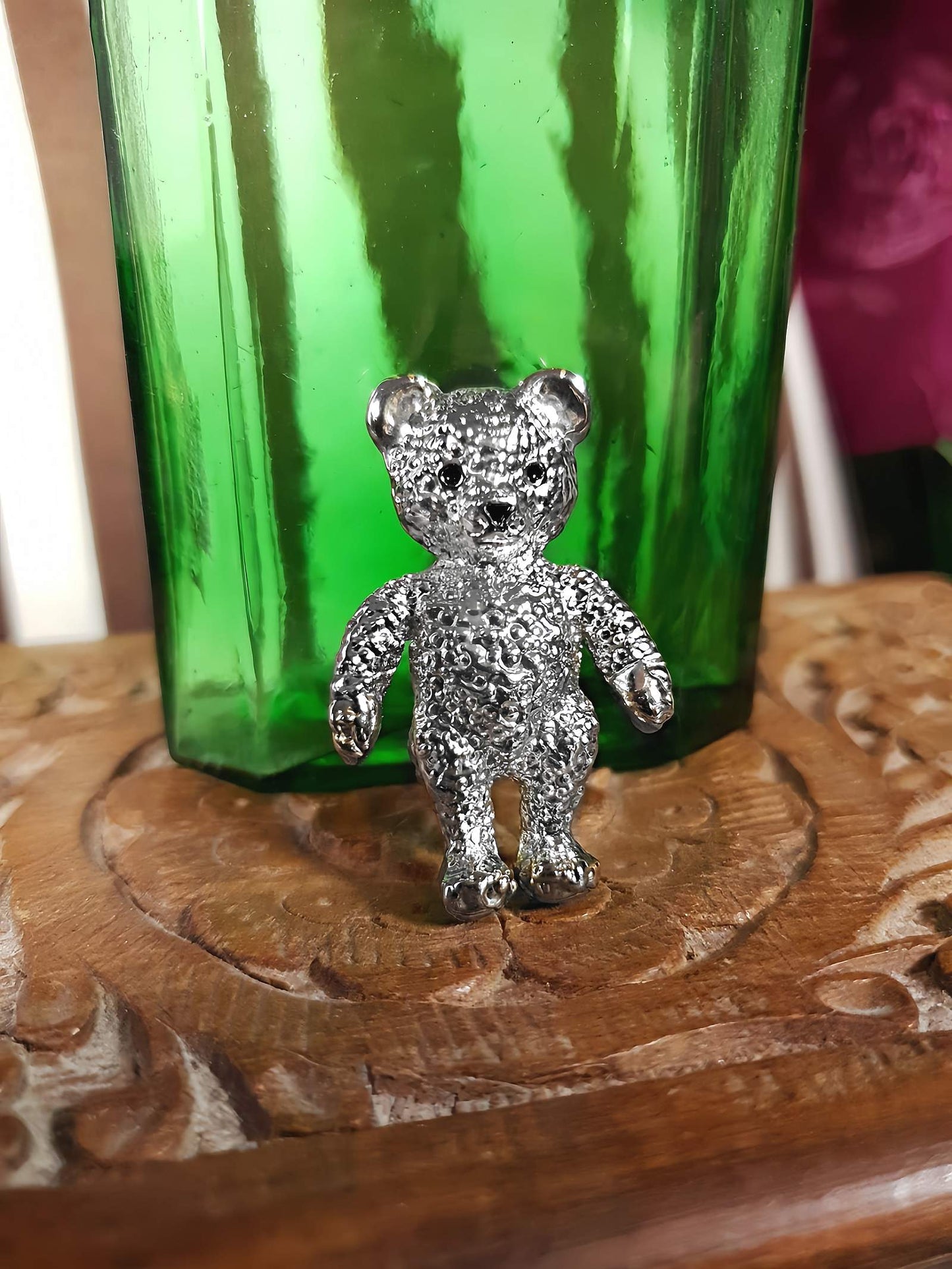 Vintage Teddy Bear Brooch Pin Retro 1970s
