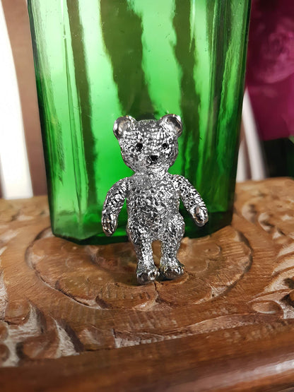 Vintage Teddy Bear Brooch Pin Retro 1970s