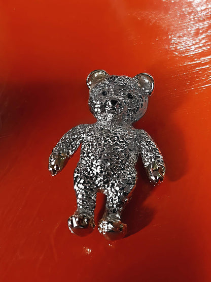 Vintage Teddy Bear Brooch Pin Retro 1970s