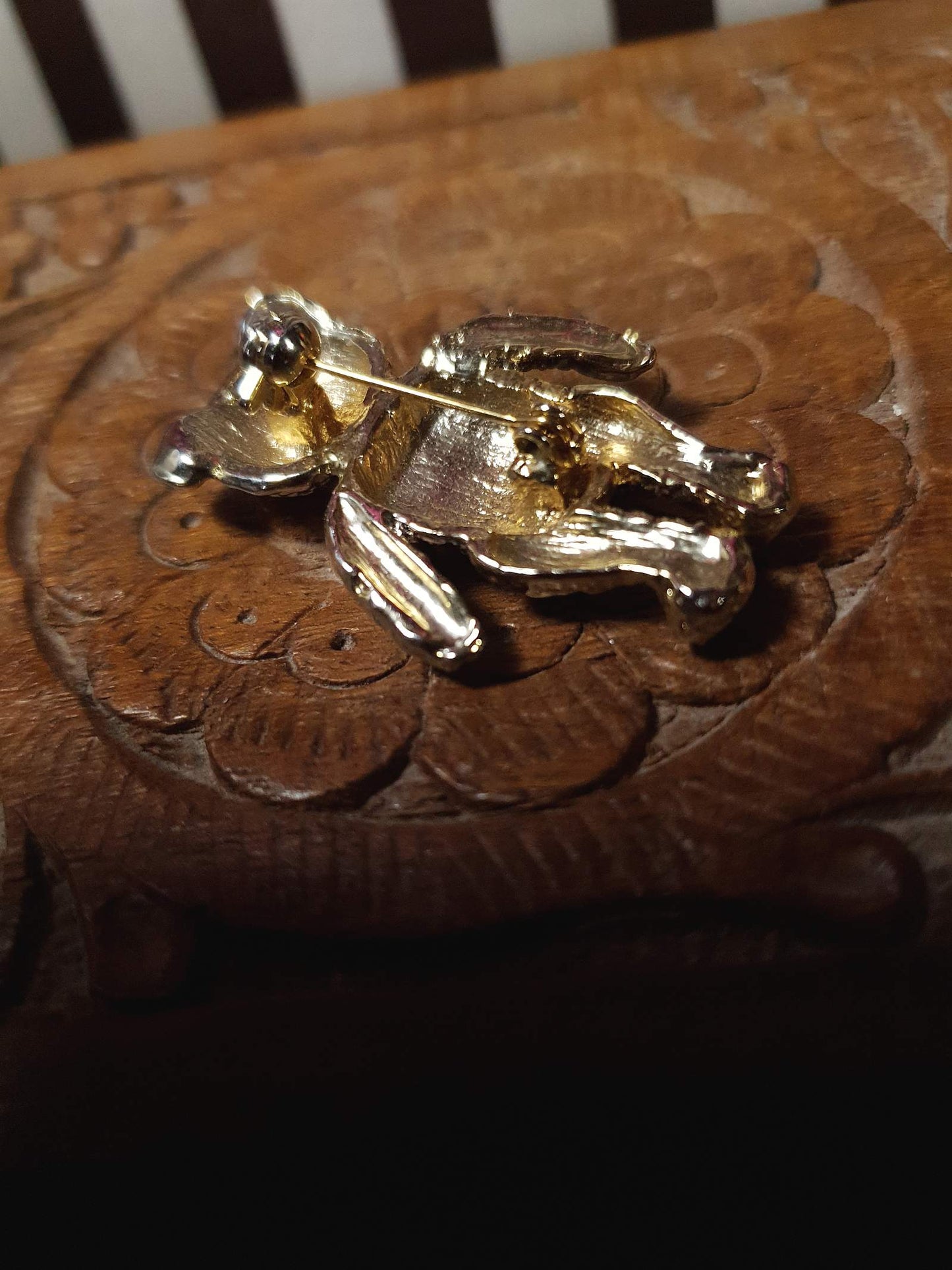 Vintage Teddy Bear Brooch Pin Retro 1970s
