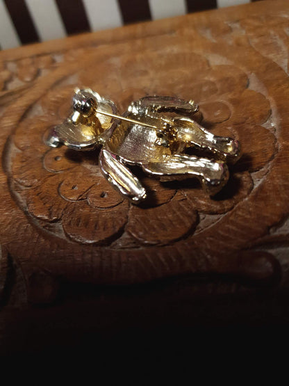 Vintage Teddy Bear Brooch Pin Retro 1970s