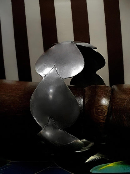 Vintage 1970s Steel Heart Bangle Bracelet Artisan