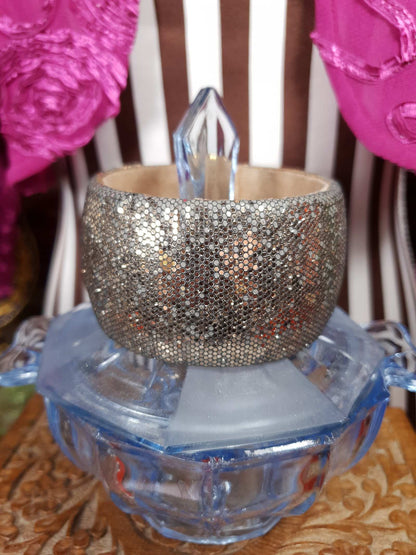 1970s Vintage Glitter Bangle Cuff Bracelet Retro