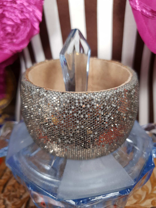 1970s Vintage Glitter Bangle Cuff Bracelet Retro