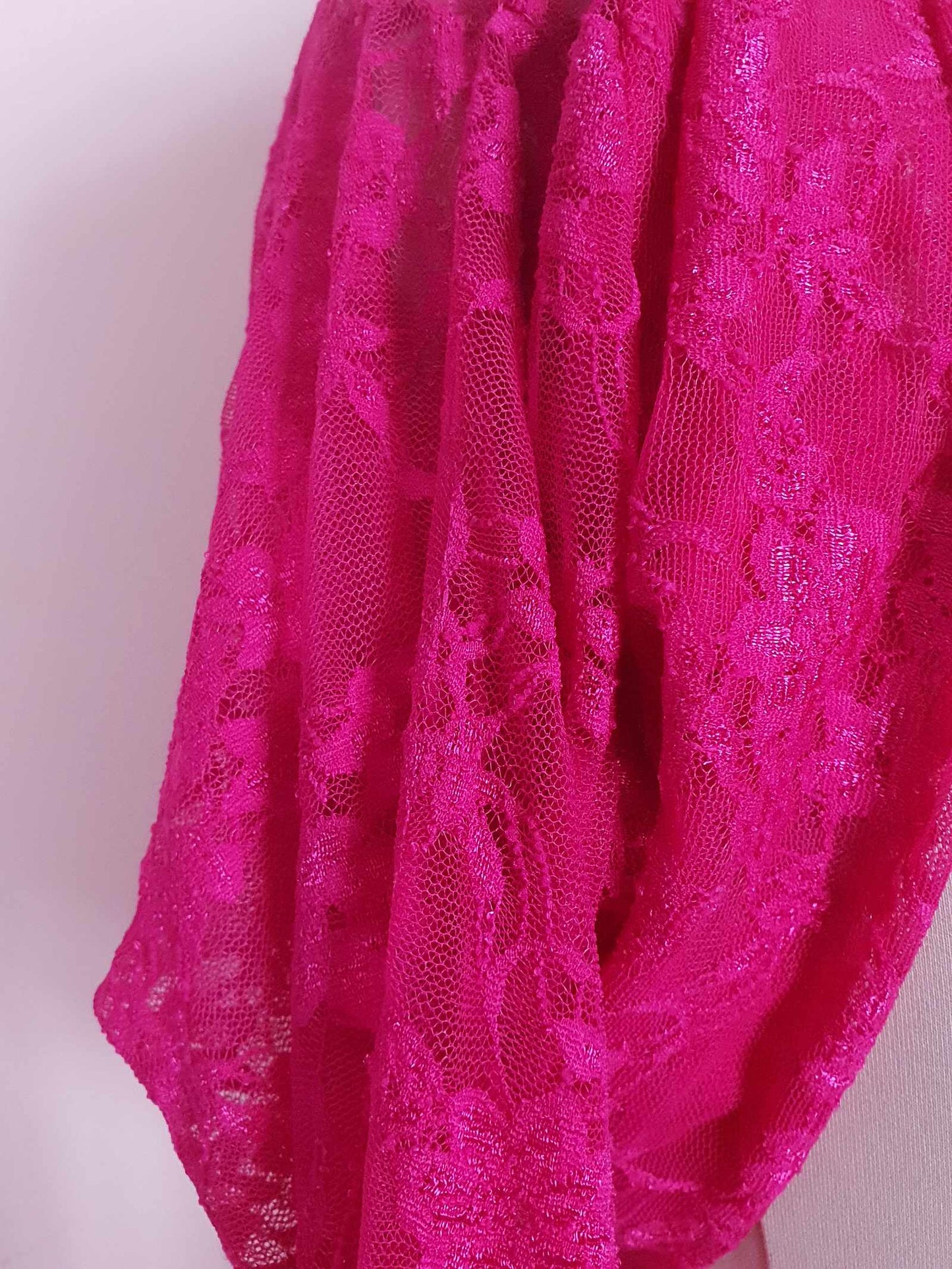 Vintage 1980s Cerise Pink Bolero Jacket Cropped Shrug Size 8/10 Made in Italy