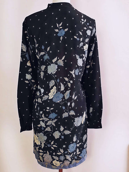 Vintage Oriental Boho Shirt Top Blouse Kaftan Bohemian Caftan 1980s
