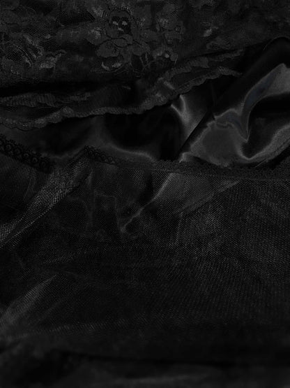 Vintage Black Evening Dress 1980s Scott McClintock Lace Sequins - Size 14 Party LBD Cocktail