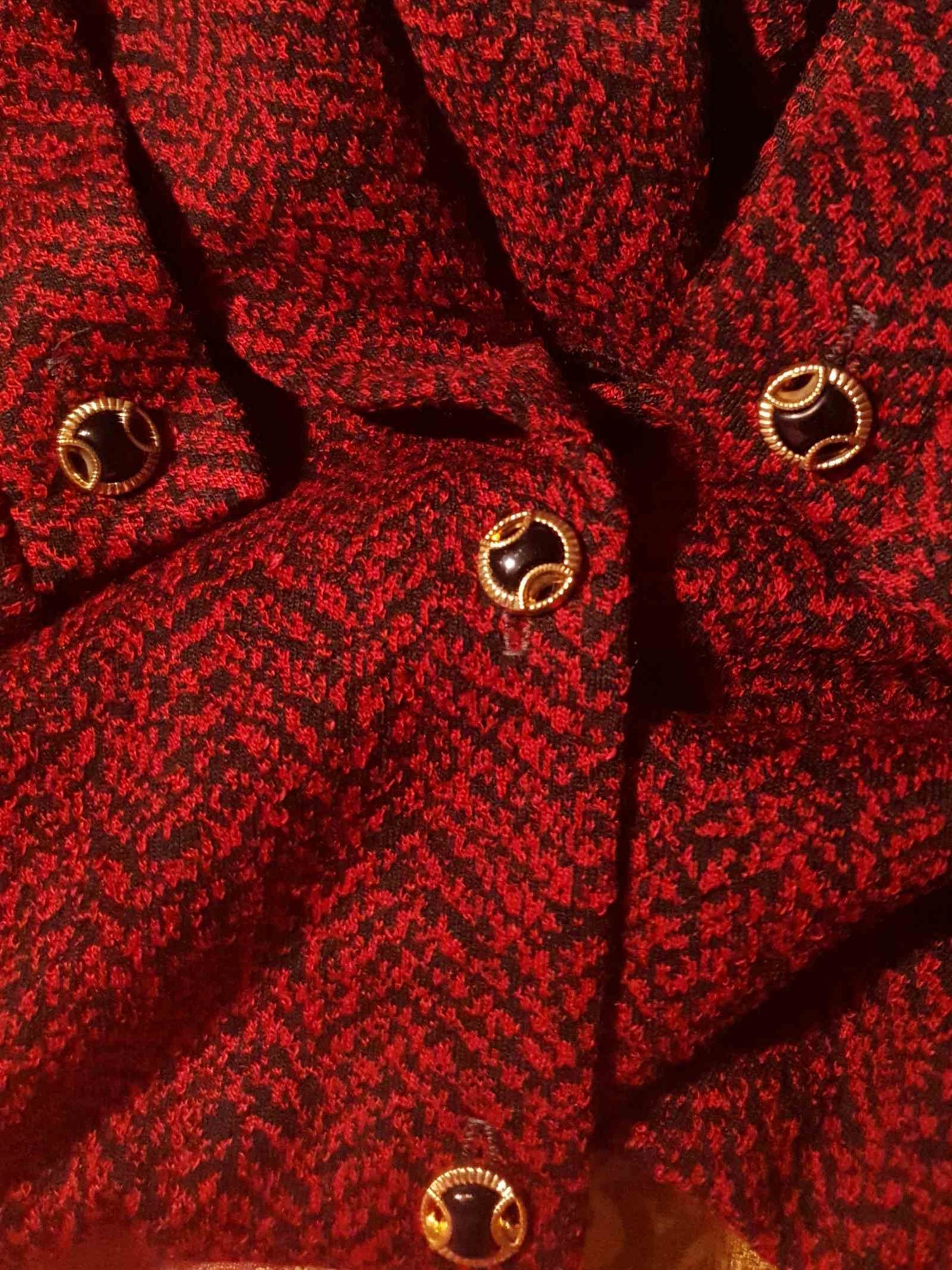 Vintage Red and Black Jacket  1980s - Size 14 Retro English
