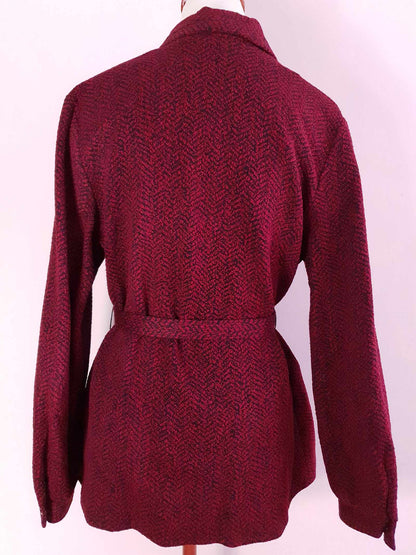 Vintage Red and Black Jacket  1980s - Size 14 Retro English