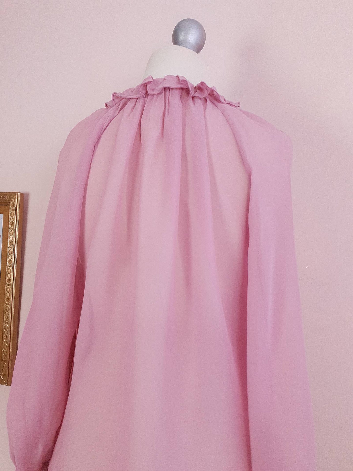 Vintage 90s Pink Silk Laura Ashley Blouse Shirt Top - Size 12