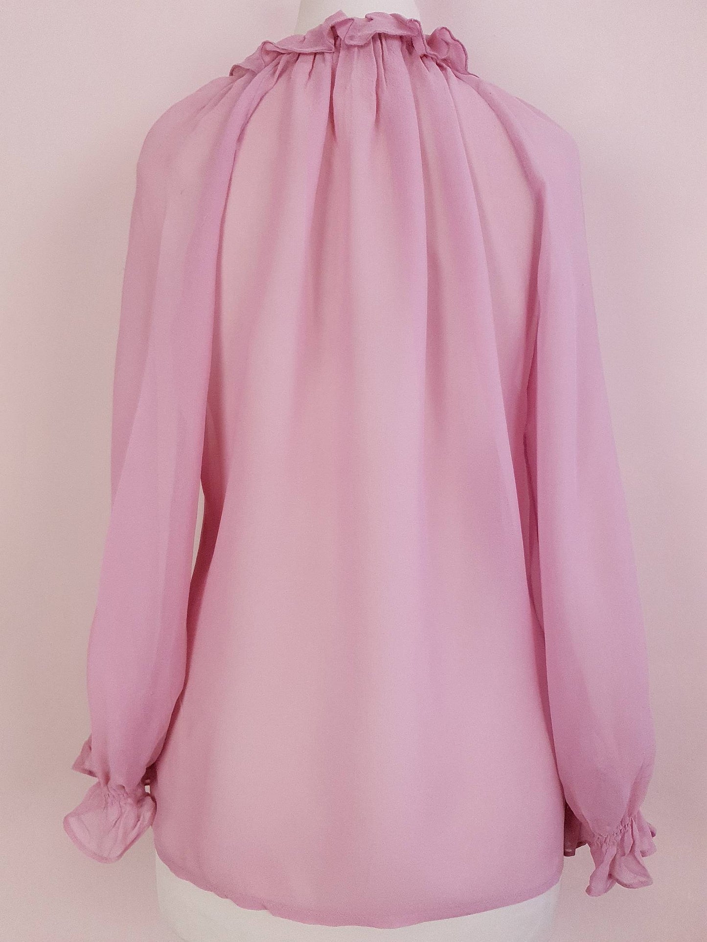 Vintage 90s Pink Silk Laura Ashley Blouse Shirt Top - Size 12