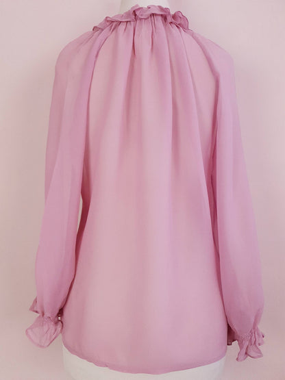 Vintage 90s Pink Silk Laura Ashley Blouse Shirt Top - Size 12