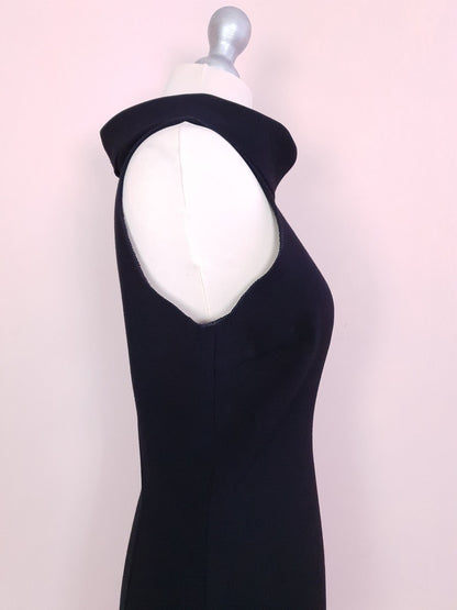 Vintage Black Prada Dress 90s Midi LBD - Size 12