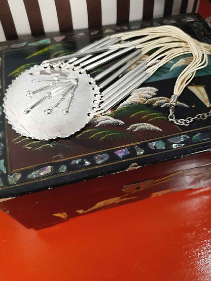 Vintage 90s Boho Metal Necklace Southwestern Style Bohemian