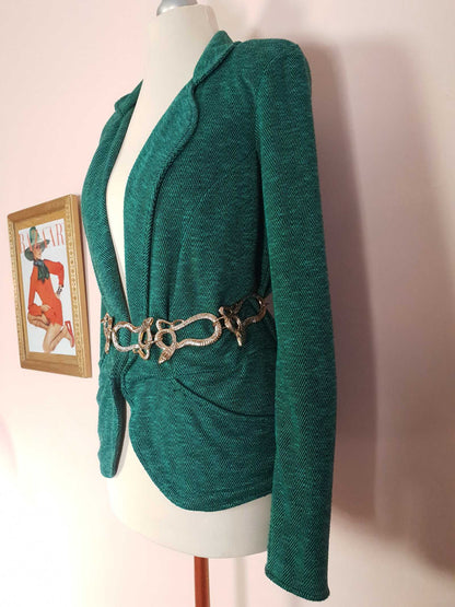 Vintage 90s Green Jacket Size 8 Blazer
