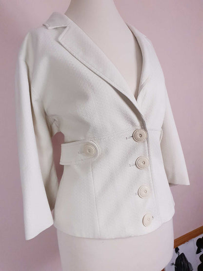 Vintage 90s White Jacket Ladies - 50s Style Size 16