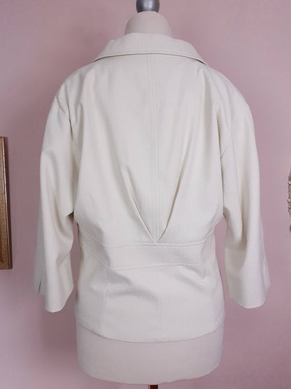 Vintage 90s White Jacket Ladies - 50s Style Size 16