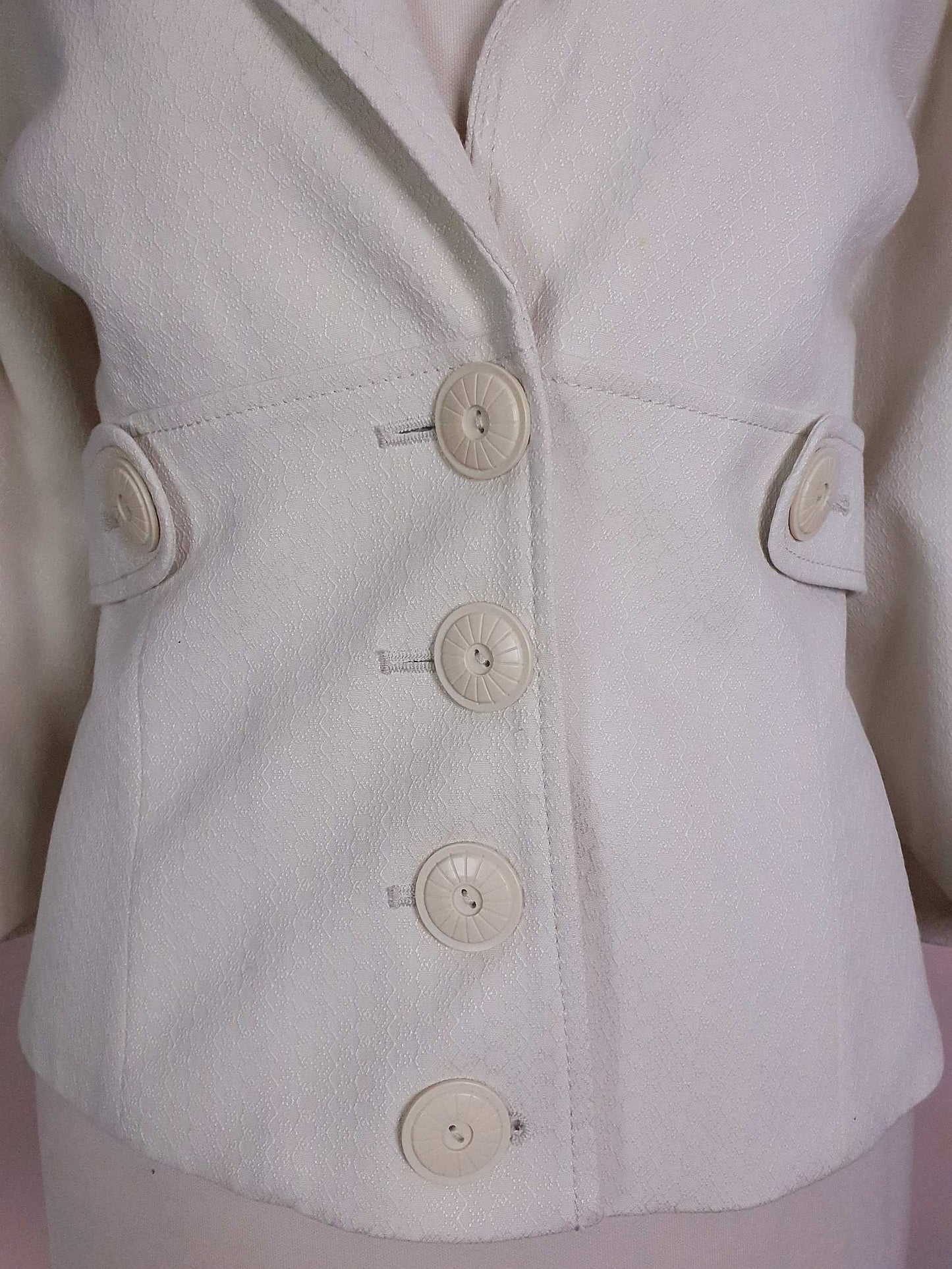 Vintage 90s White Jacket Ladies - 50s Style Size 16