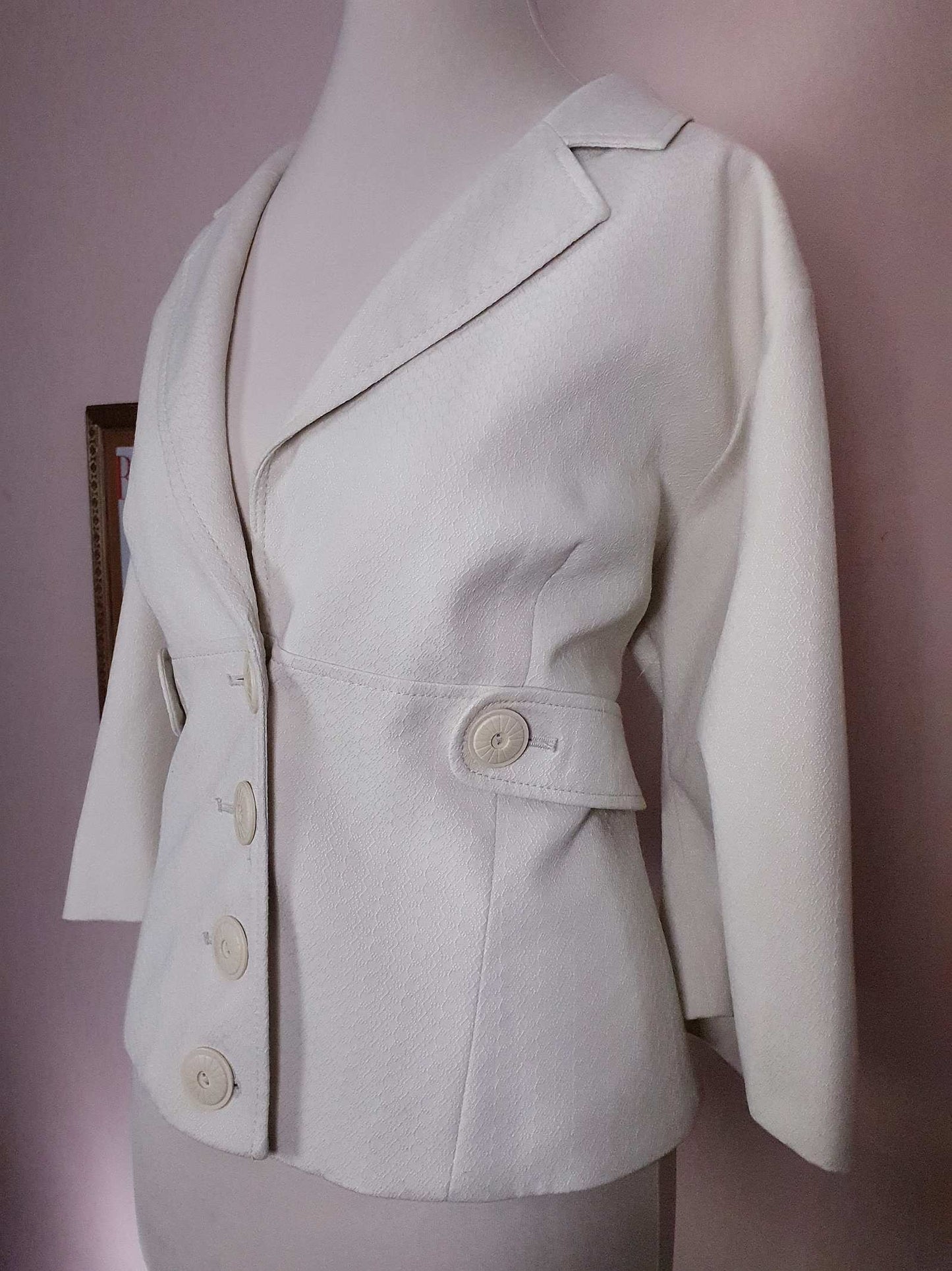 Vintage 90s White Jacket Ladies - 50s Style Size 16