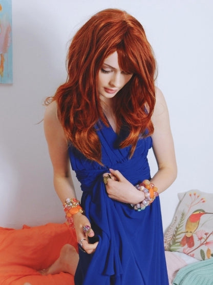 Vintage Blue Azure Chiffon Party Dress - Size 12