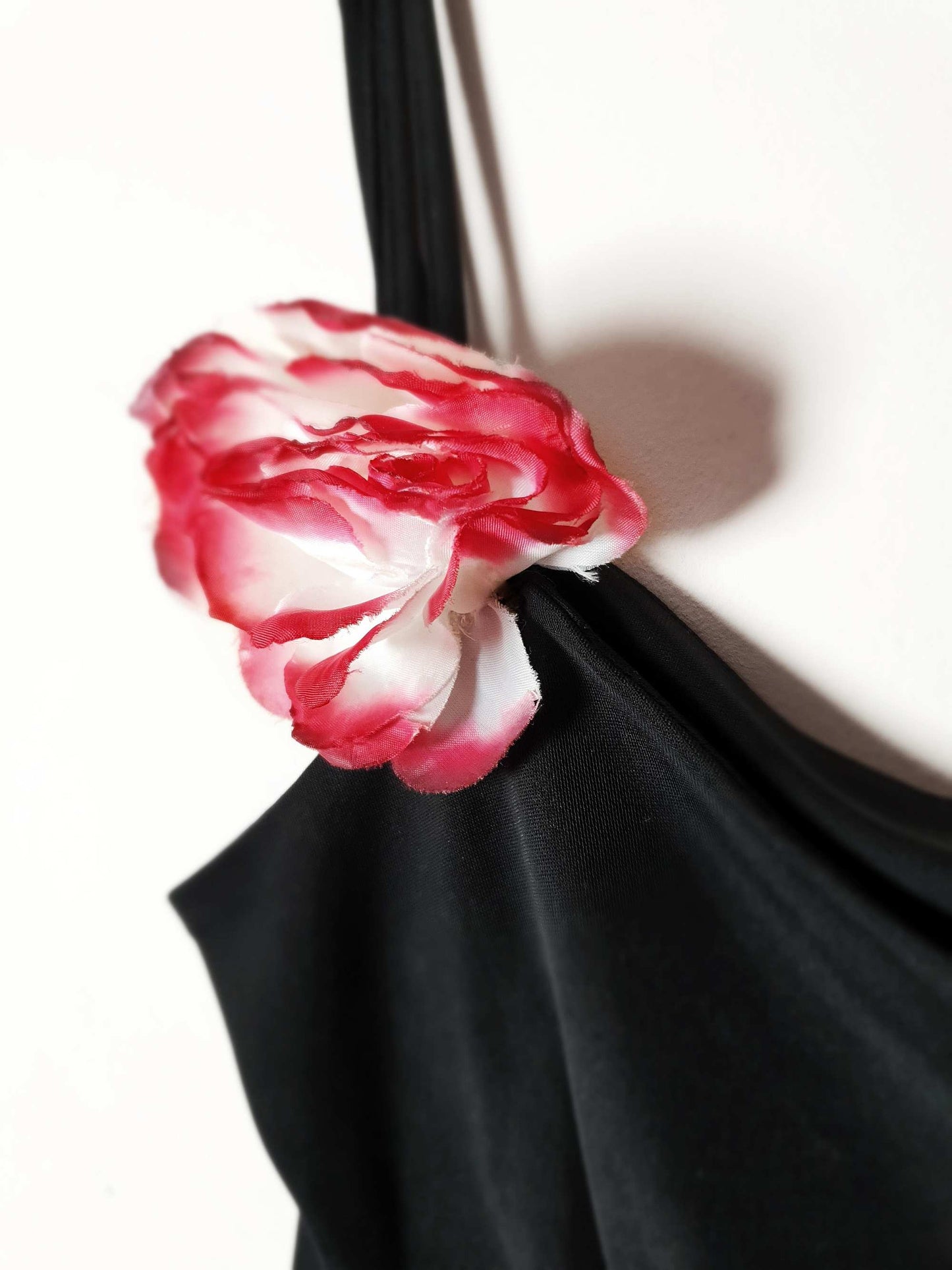 Vintage Rose Corsage Black Top - Size 10