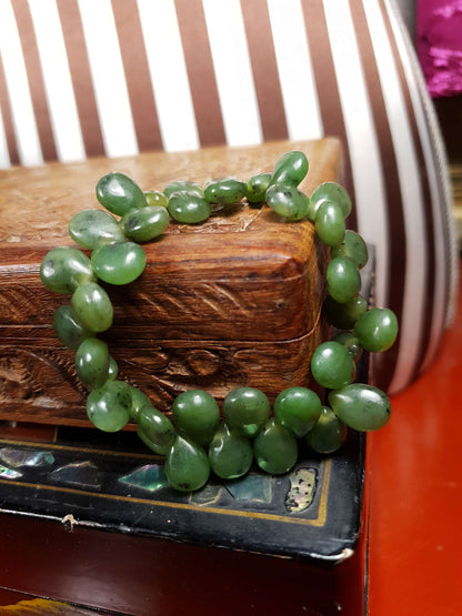 Vintage Green Dalmatian Jasper Bracelet Gemstone