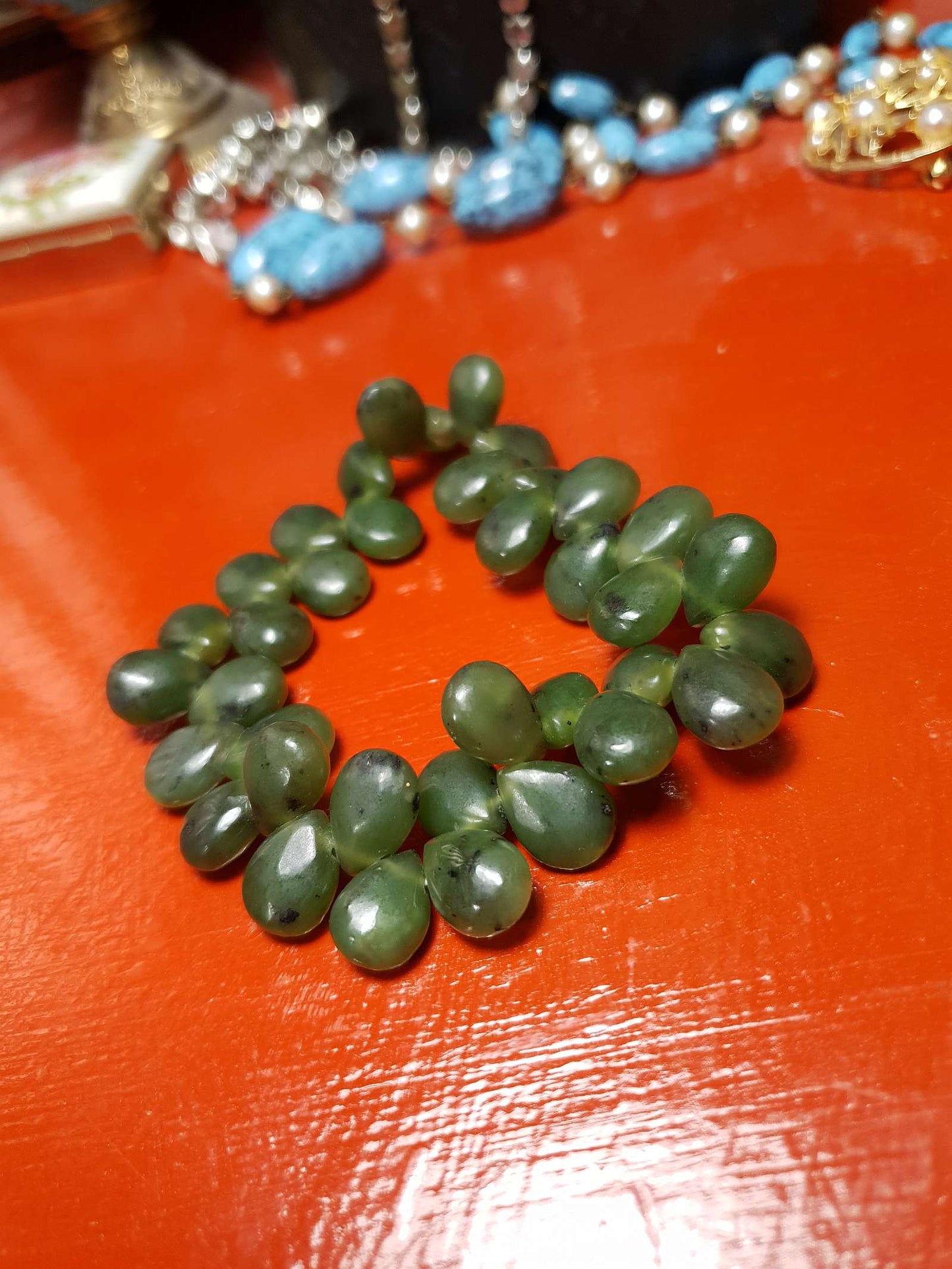 Vintage Green Dalmatian Jasper Bracelet Gemstone