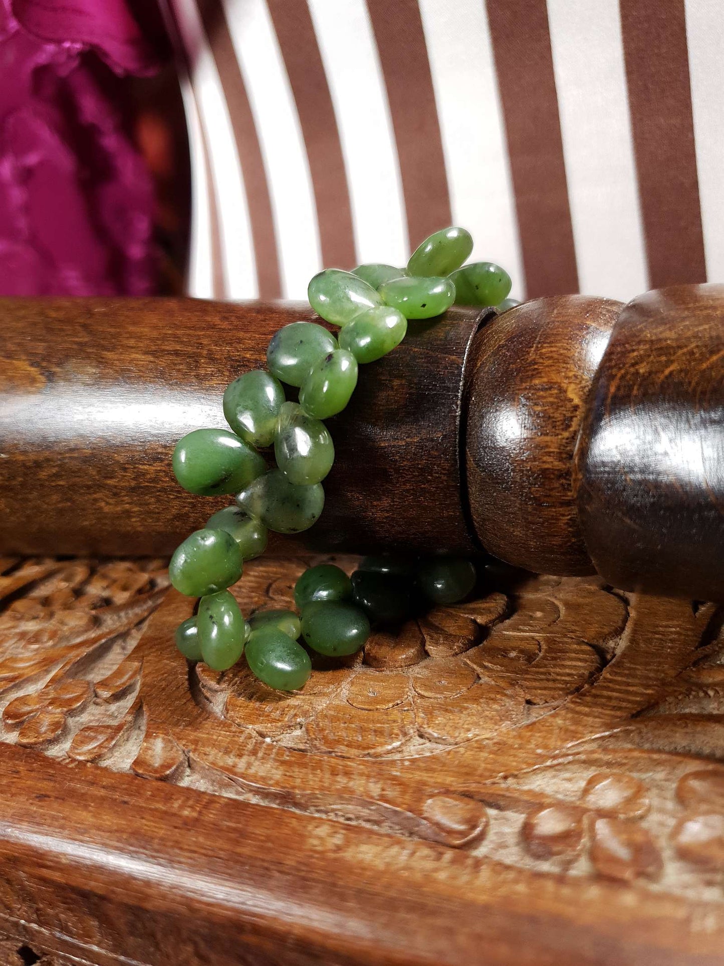 Vintage Green Dalmatian Jasper Bracelet Gemstone