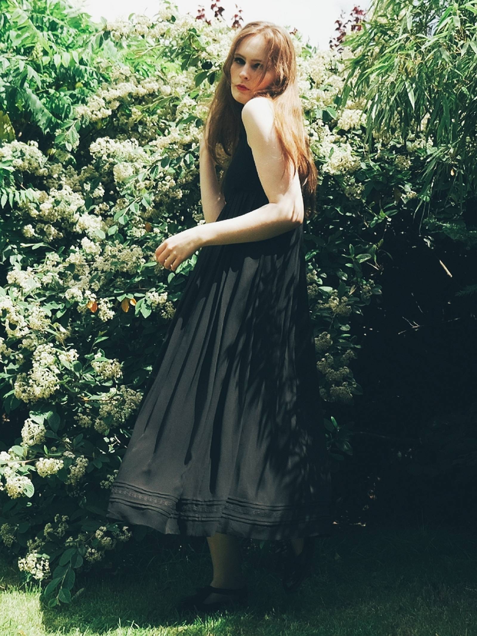 English Classics - Vintage Laura Ashley Black Silk Dress