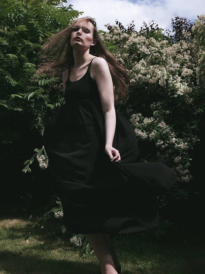 English Classics - Vintage Laura Ashley Black Silk Dress - Size 10