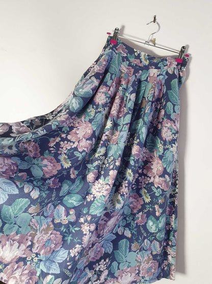 Vintage 1980s Laura Ashley Floral Skirt - English Classics Size 12