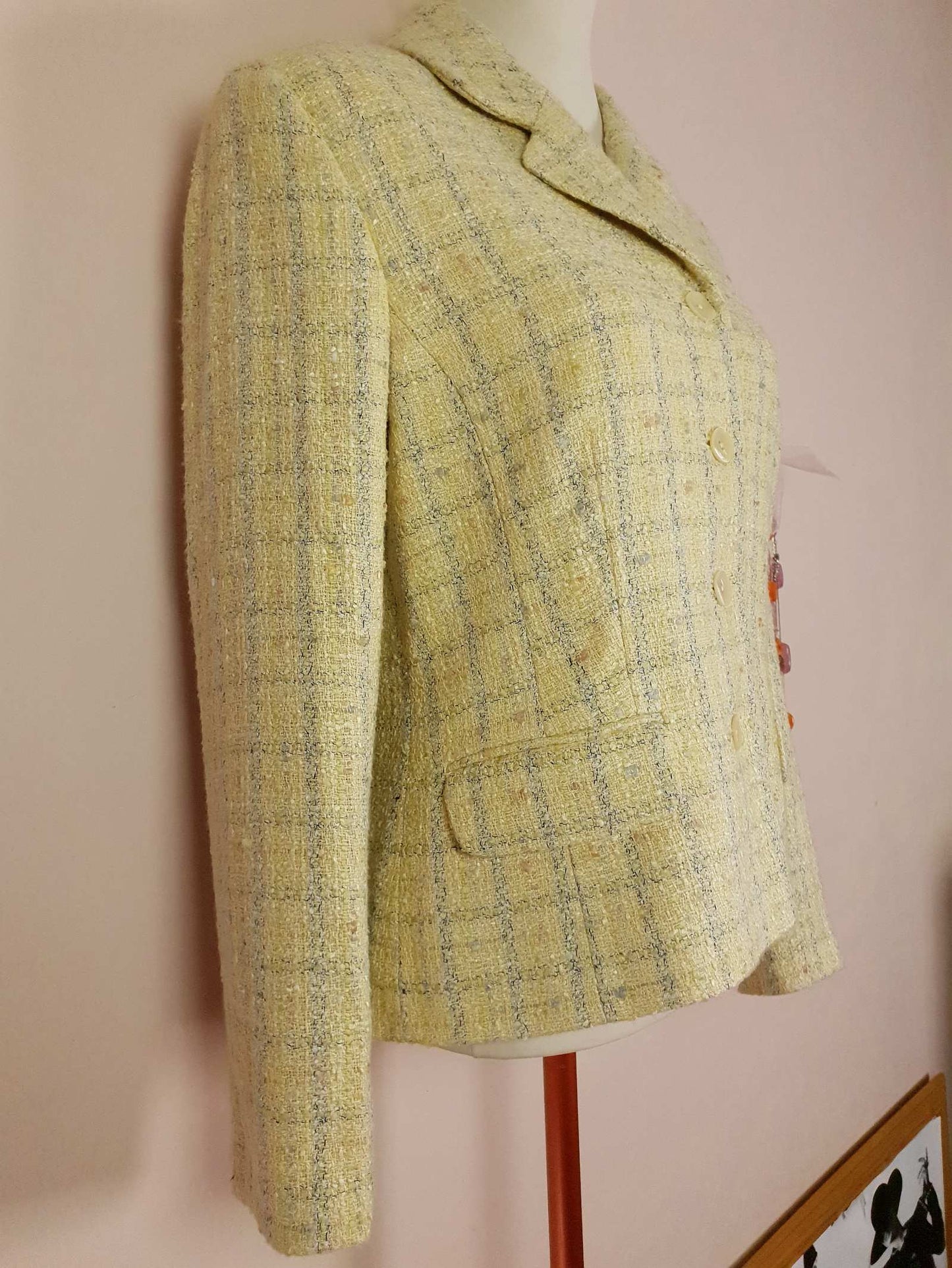 Vintage Laura Ashley Yellow Check Jacket - Size 14 - English Classics