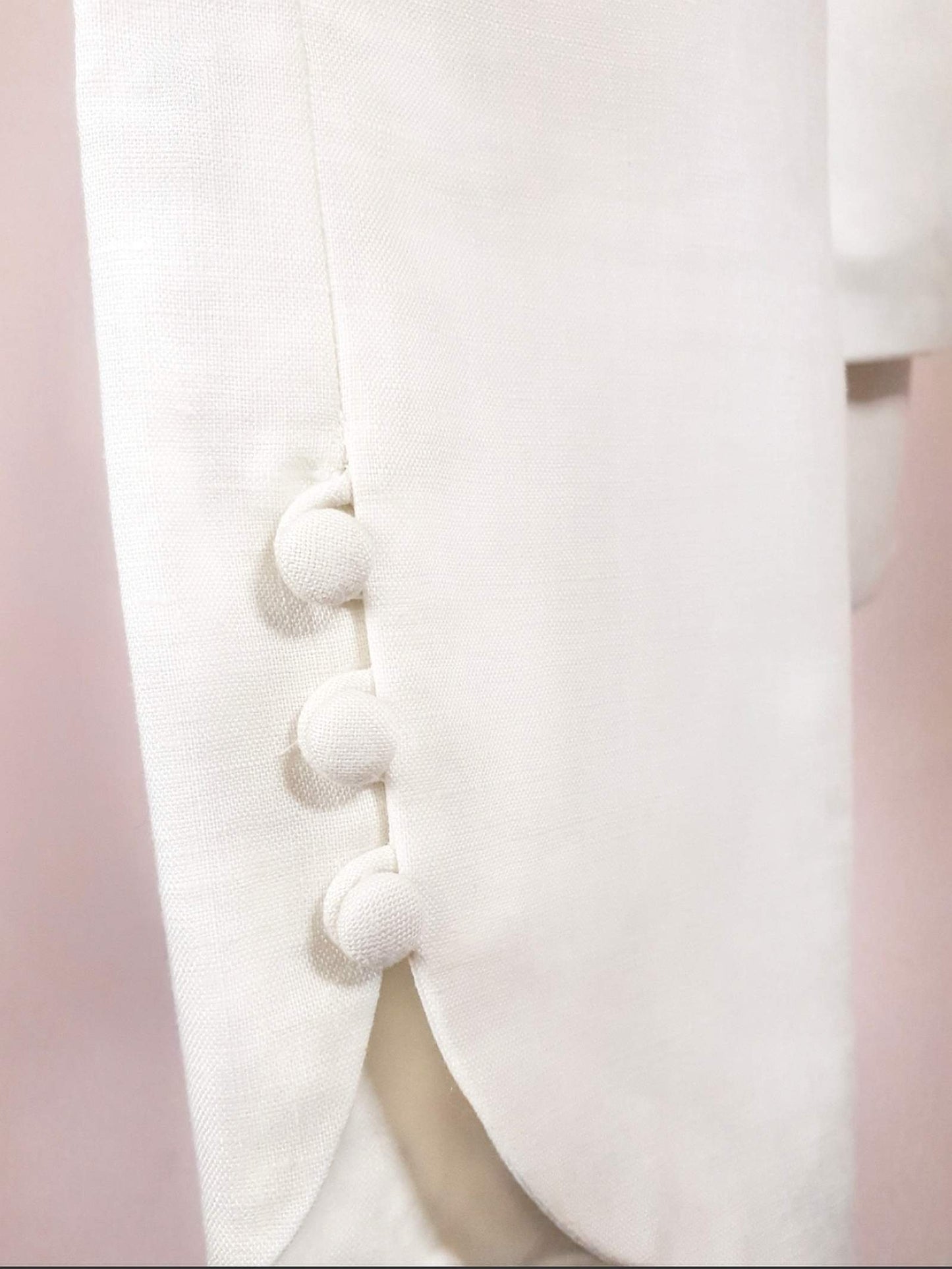 English Classics - Chic 1980s Laura Ashley Cream Linen Jacket - Size 14