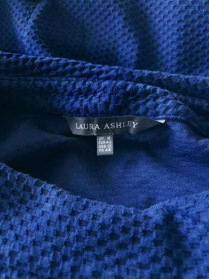 Vintage Laura Ashley Blue Dress Midi - Size 16