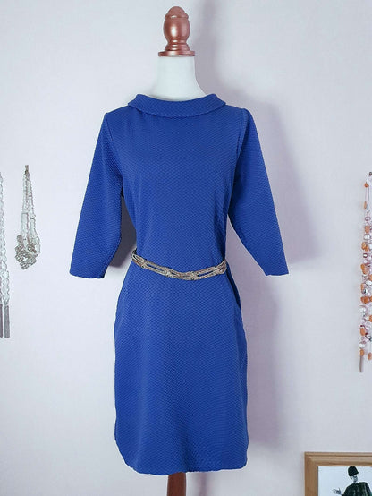 Vintage Laura Ashley Blue Dress Midi - Size 16