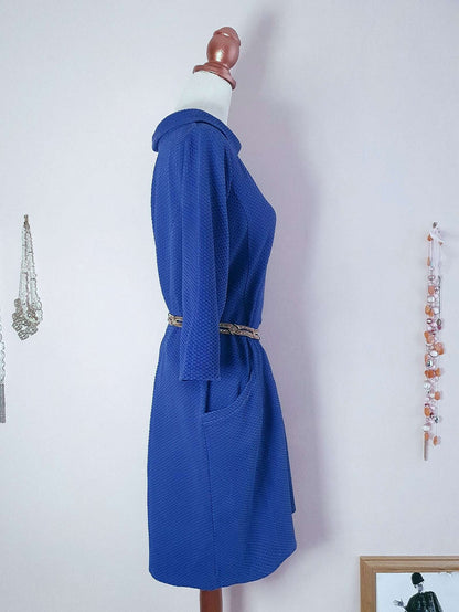 Vintage Laura Ashley Blue Dress Midi - Size 16